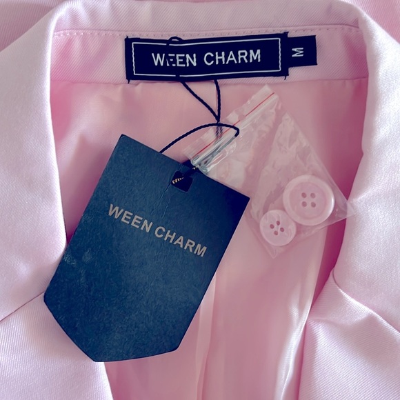 NWT Ween Charm 2-Piece Suit Jacket and Pants Set Medium Light Pink - Picture 12 of 13